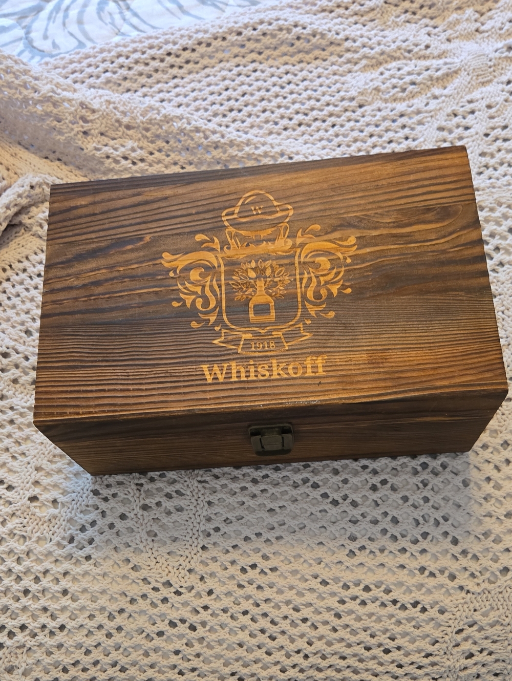 Branded Wooden Whiskwy Box - Rustic Brown